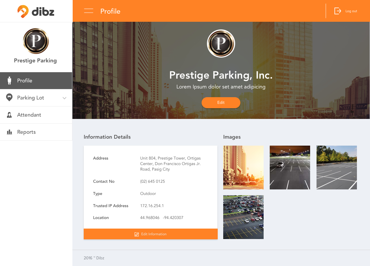 Dibz Parking Dashboard - Image 1